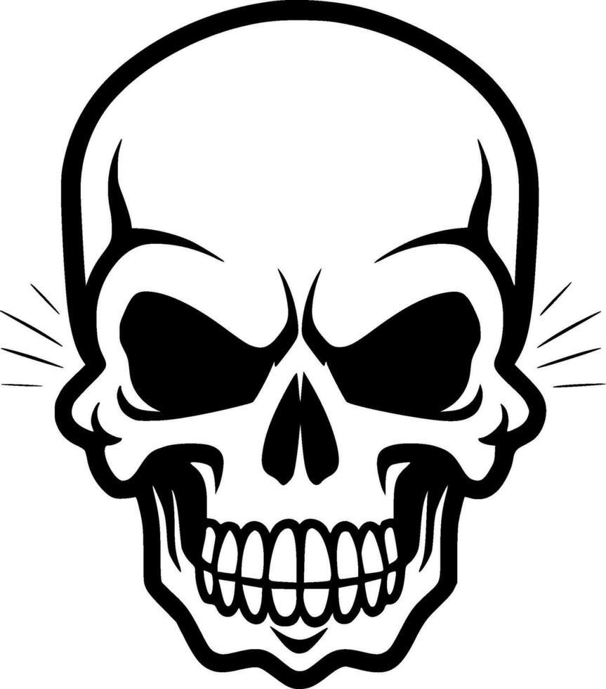 Skull, Black and White Vector illustration