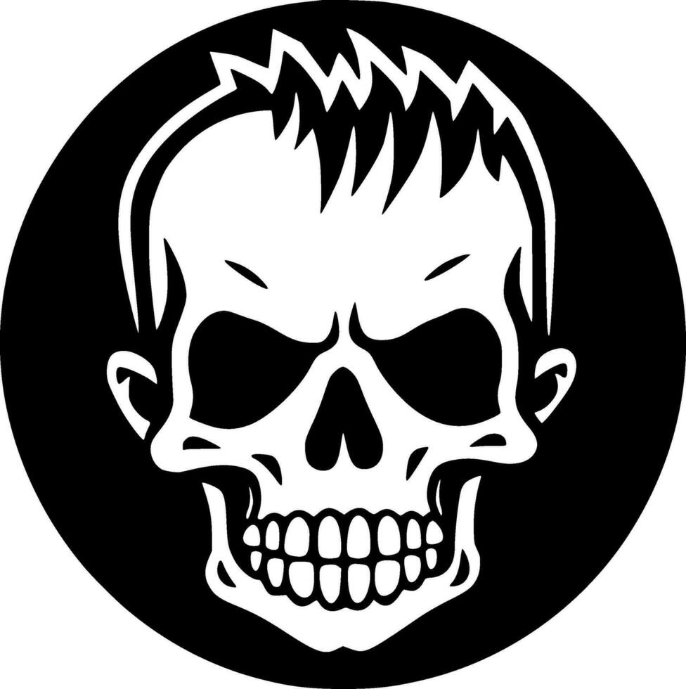 Skull, Black and White Vector illustration