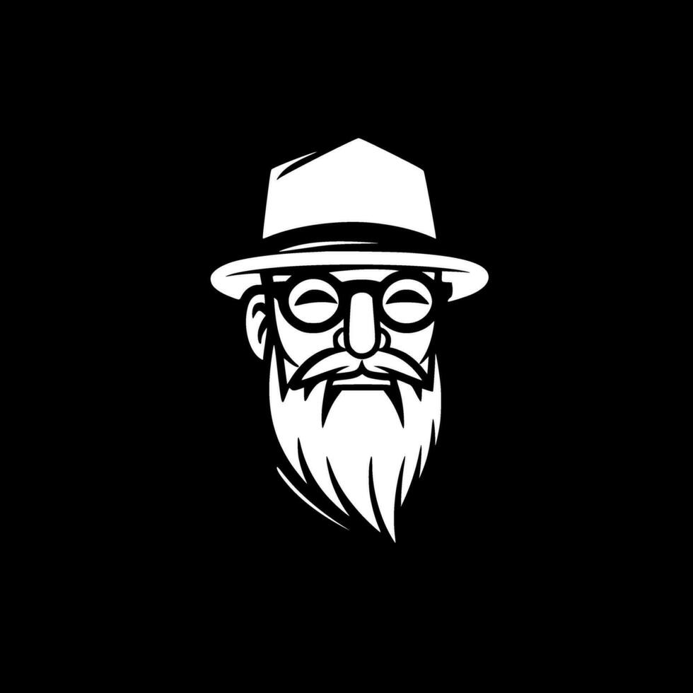 Papa, Black and White Vector illustration