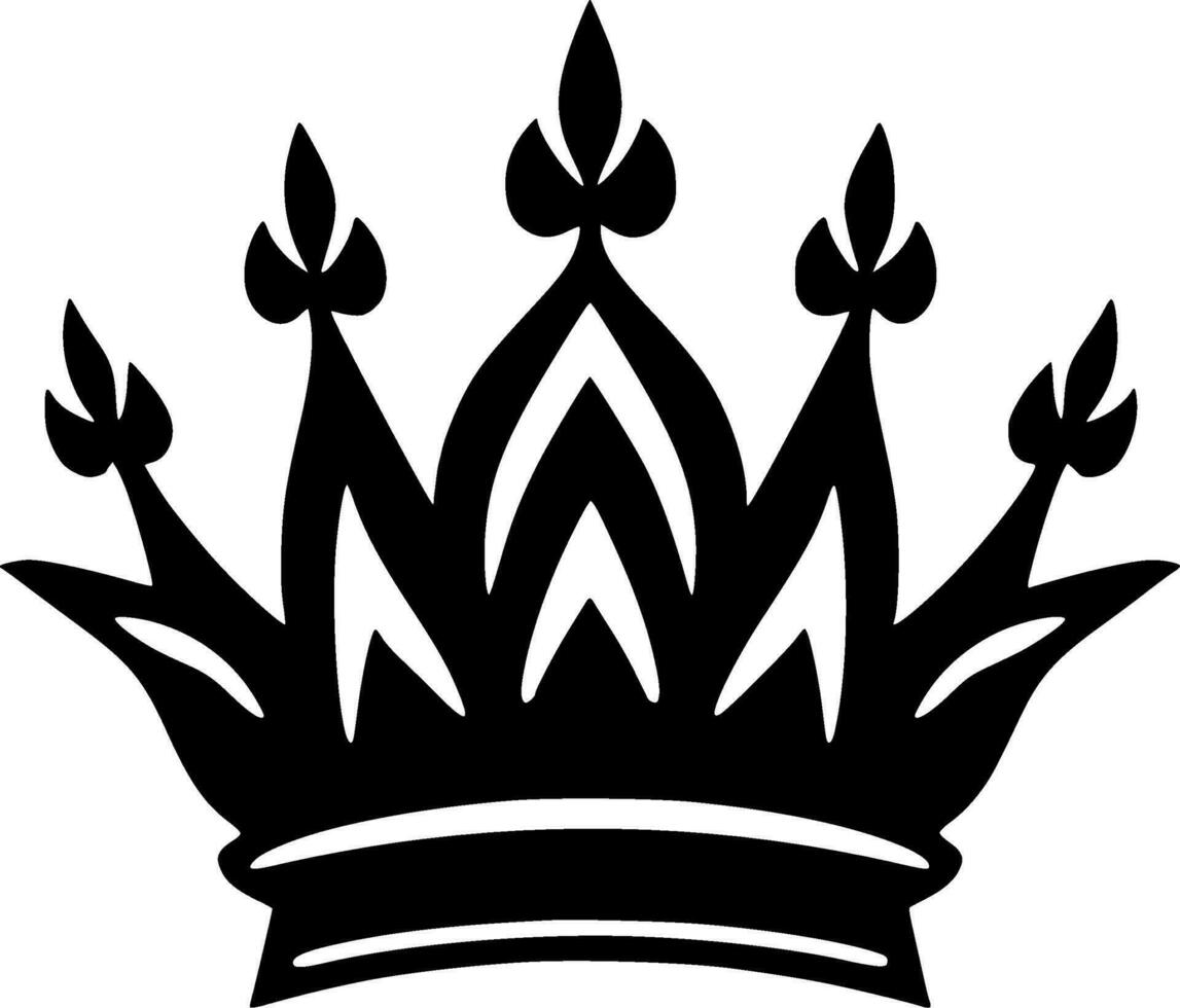 Crown - Black and White Isolated Icon - Vector illustration