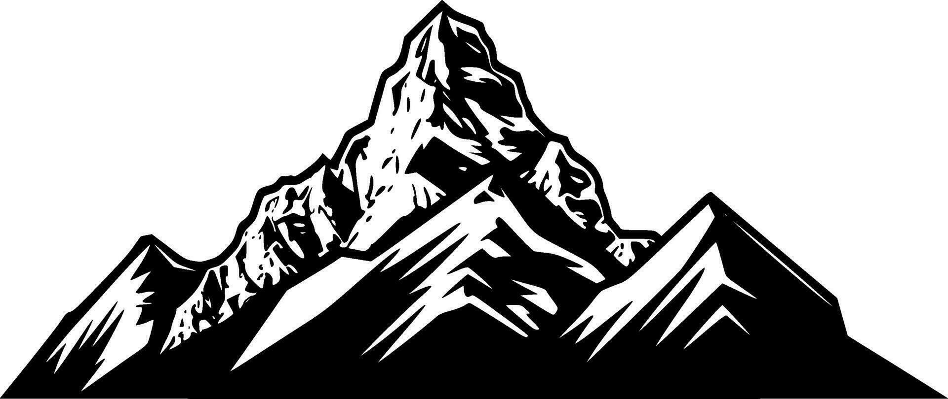 Mountains, Black and White Vector illustration