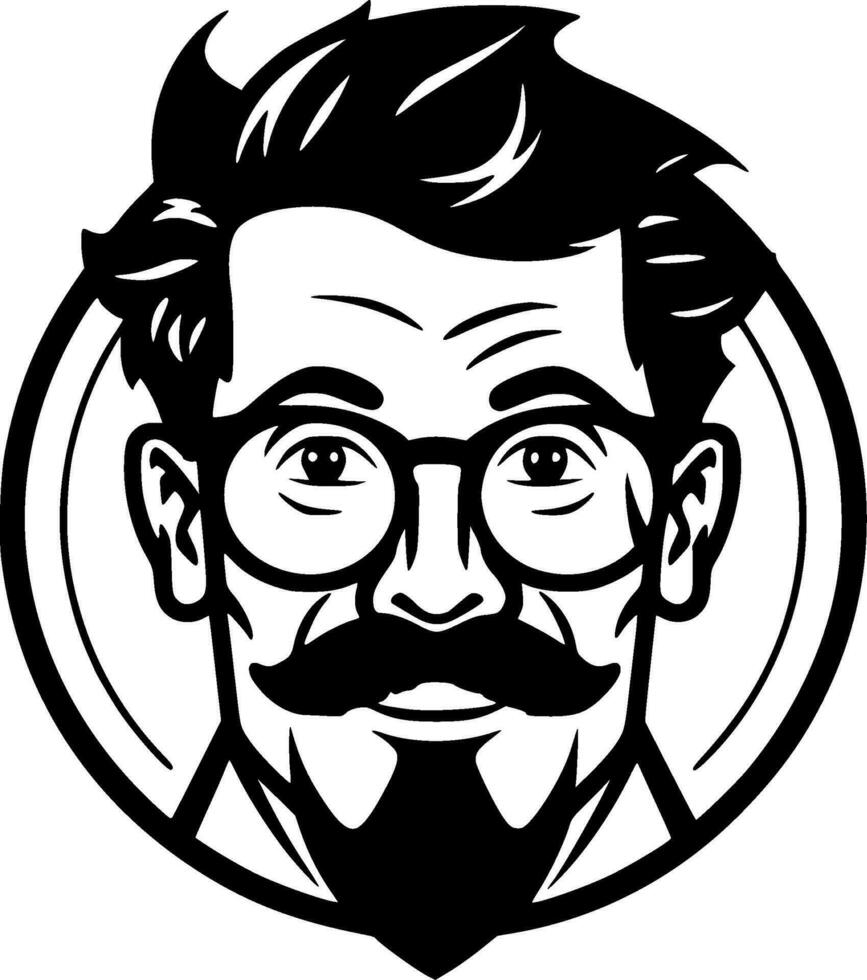 Teacher, Black and White Vector illustration