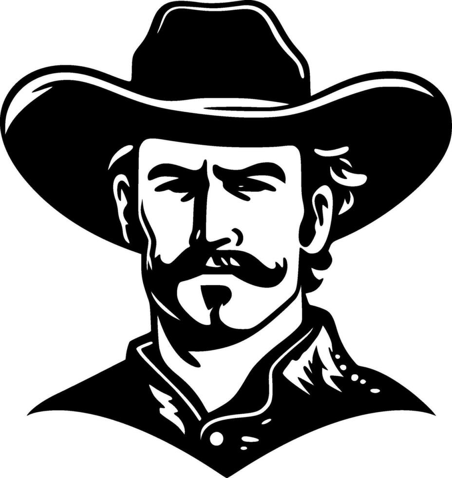 Western, Black and White Vector illustration