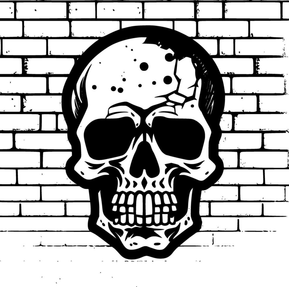Skull, Minimalist and Simple Silhouette - Vector illustration