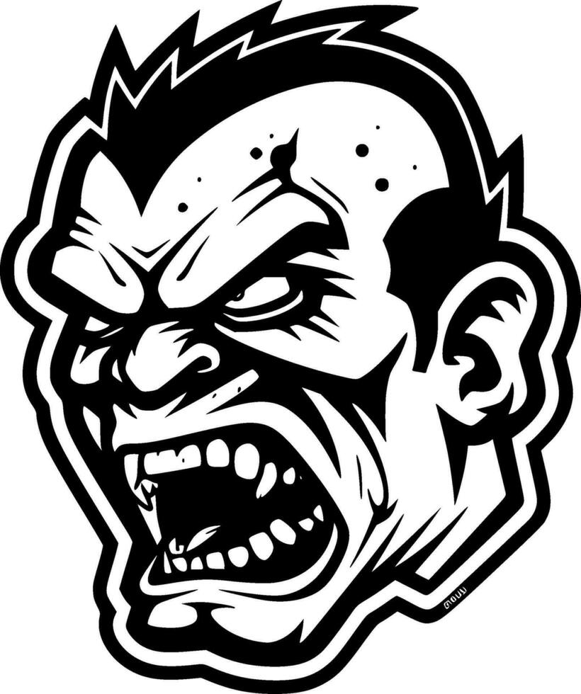 Zombie - Black and White Isolated Icon - Vector illustration