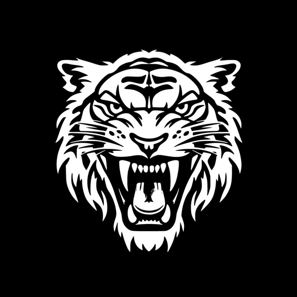 tigre, negro y blanco vector ilustración