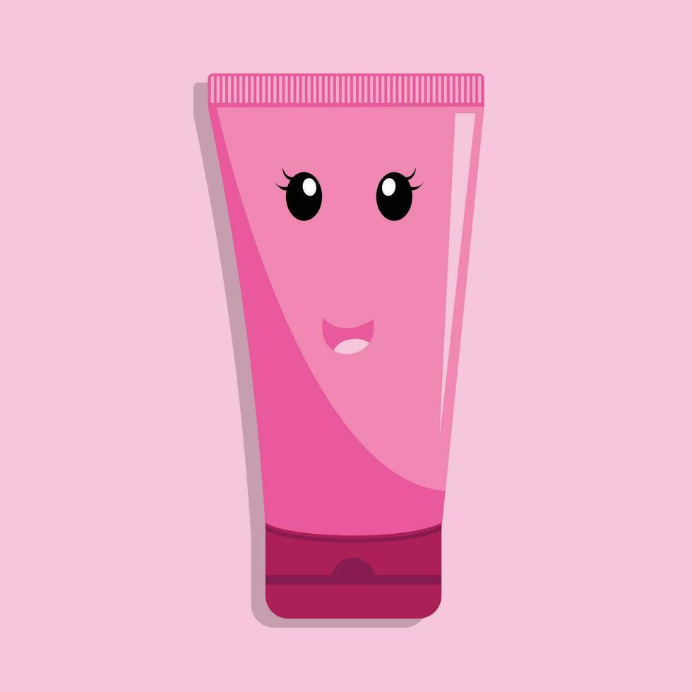 Cute Beauty Cream Tube Flat illustration vector