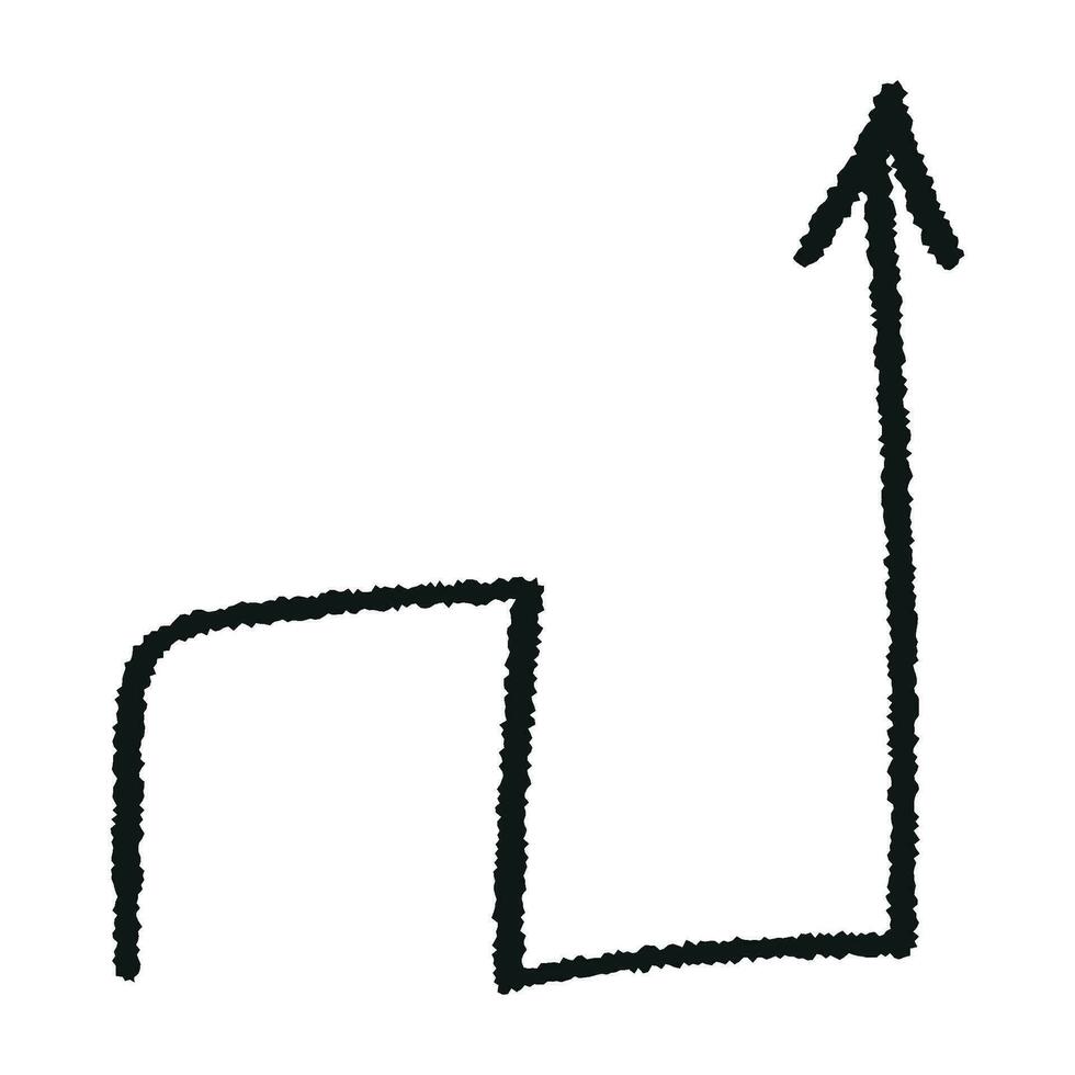 Doodle emphasis arrow icon. Design quirky twist zigzag line, spring coil, curve wave. Vector illustration