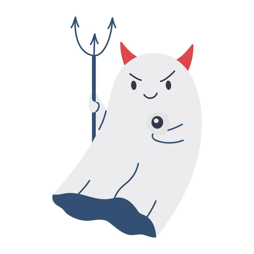 Kawaii ghosts collection. Halloween character set with scary and spooky faces. Isolated vector illustrations on a white background.