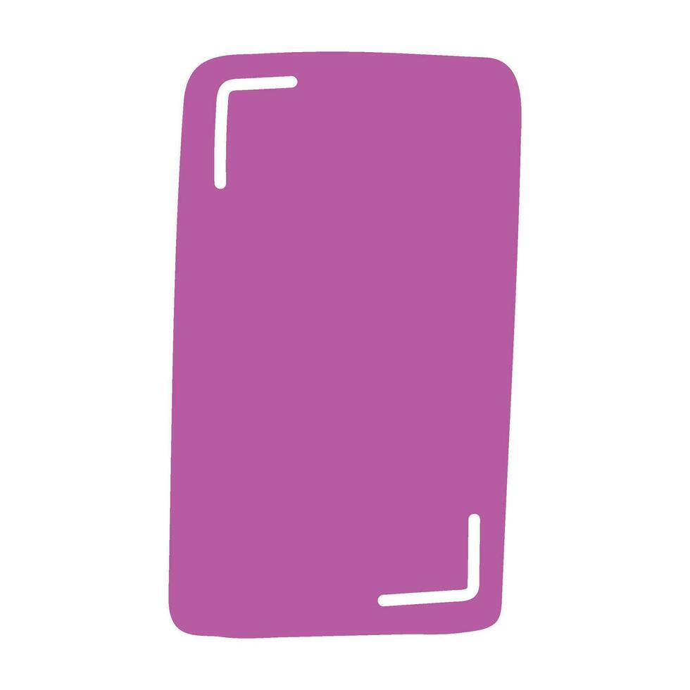 Rectangle pink frame line. square shape outline on hand draw style. vector illustration isolated