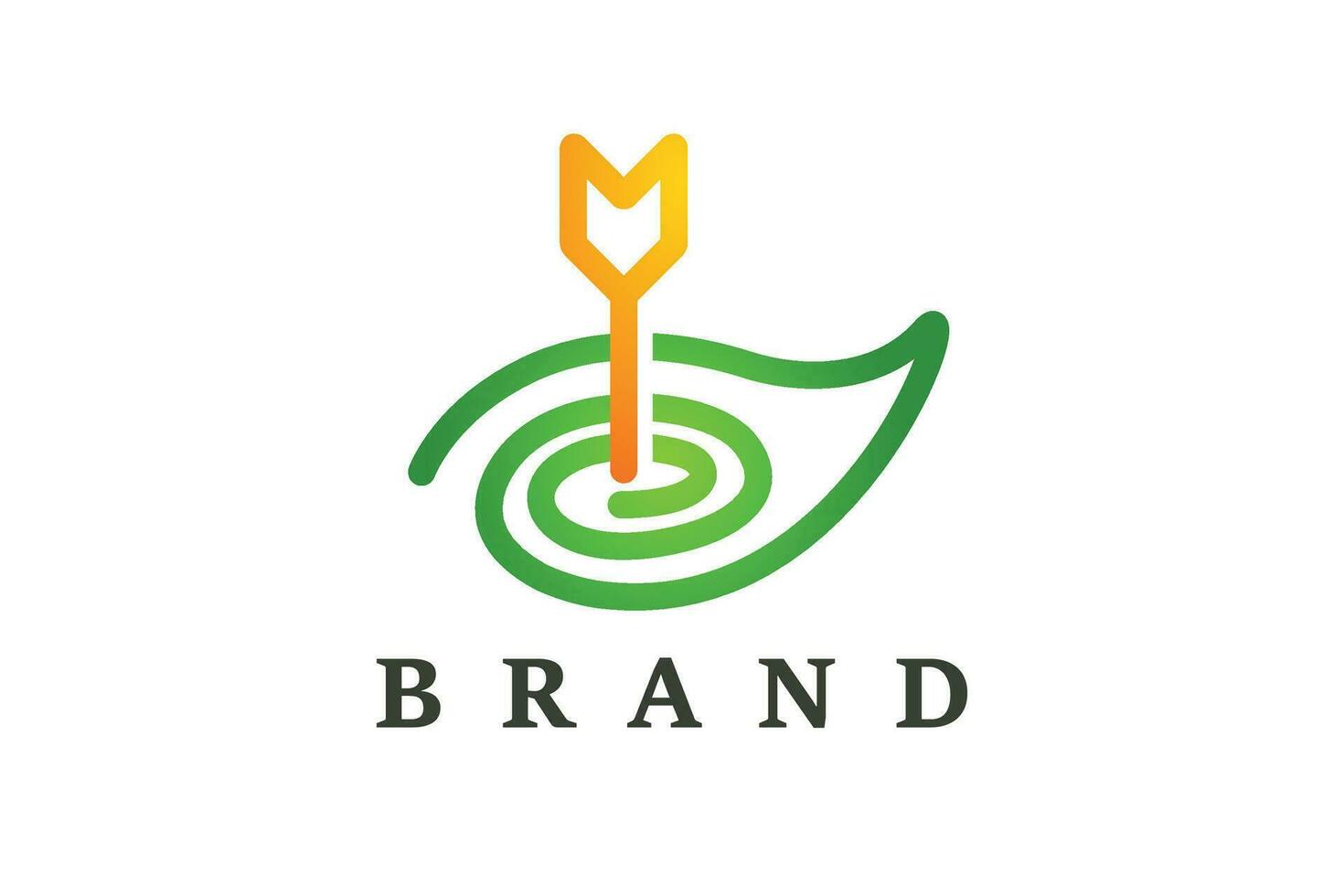 leaf target logo, simple monogram style design vector