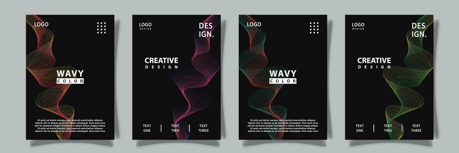 future abstract wavy cover collection vector design