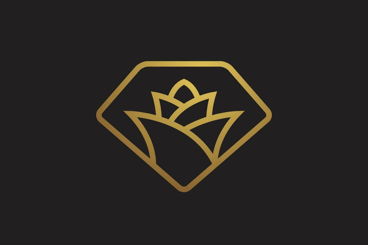 luxury rose flower diamond logo design vector