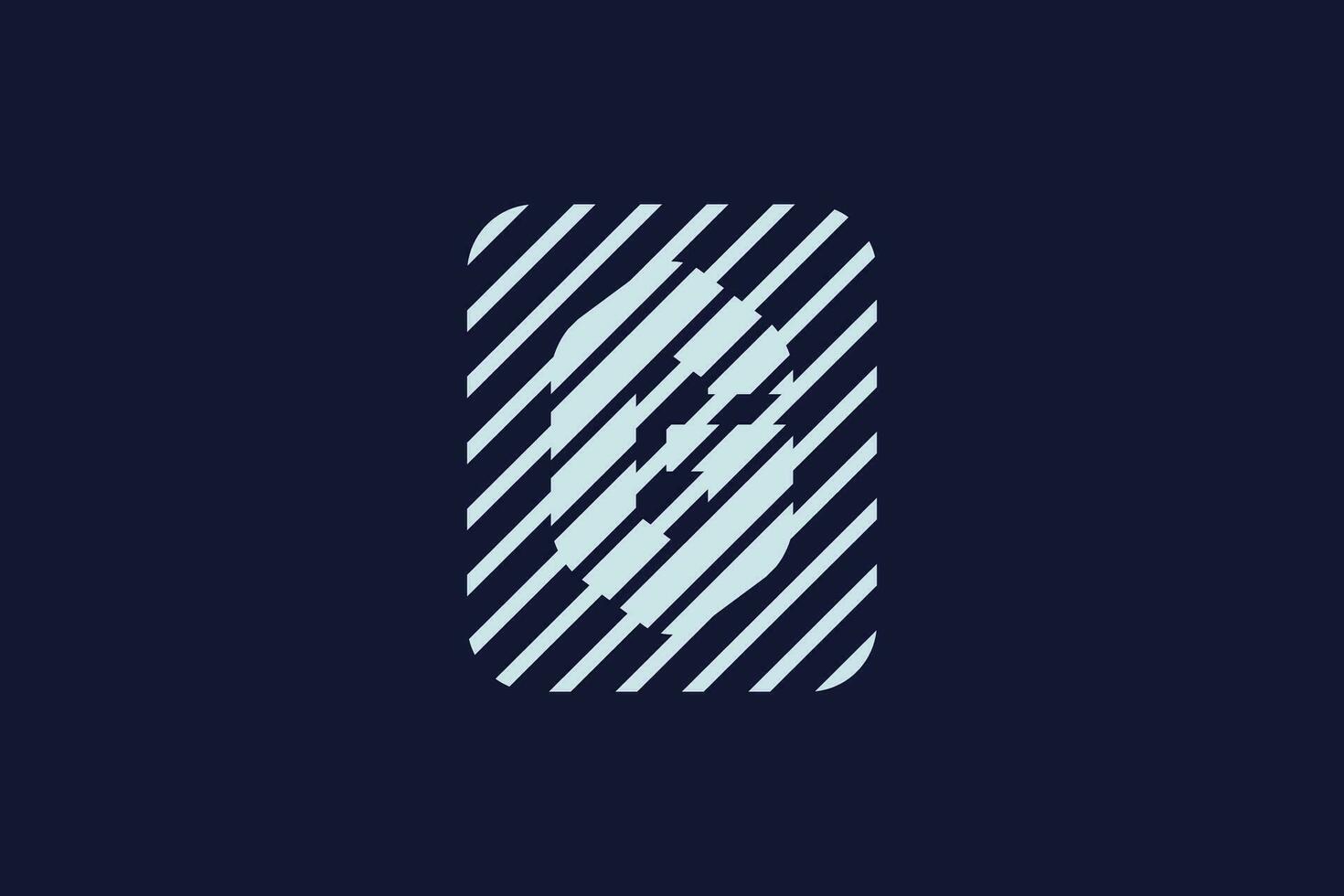 letter G lines form rectangle logo design vector
