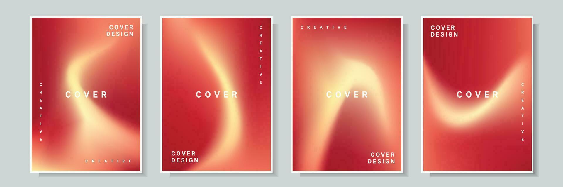 modern red color gradation cover design vector collection