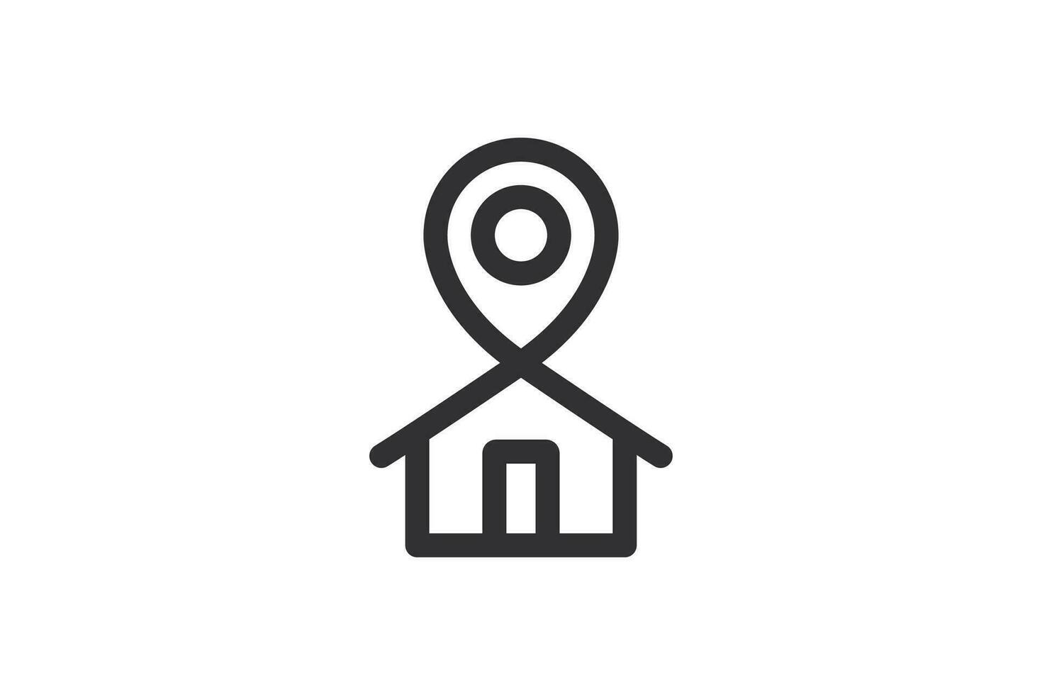 home pin logo simple design for position index vector
