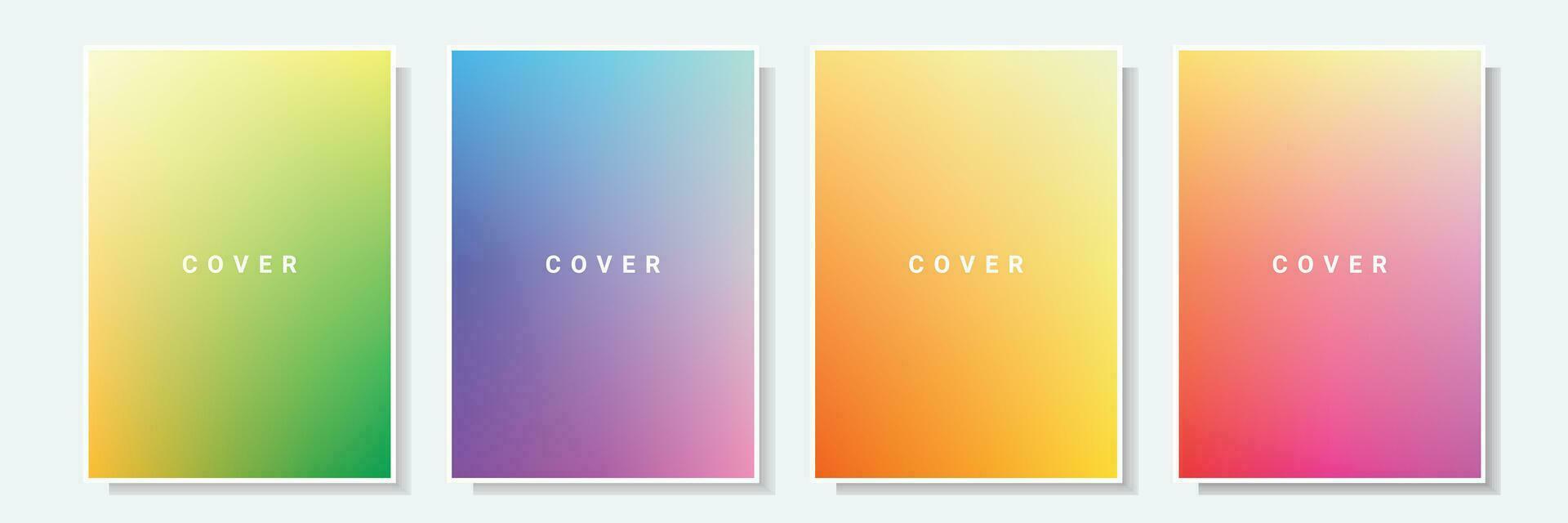 multicolor gradation modern cover design layout background template collection vector