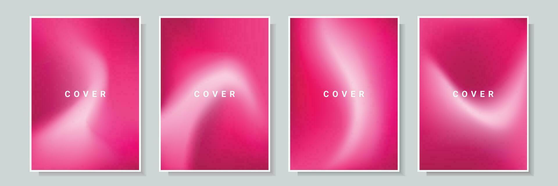 gradation pink color cover template design vector collection