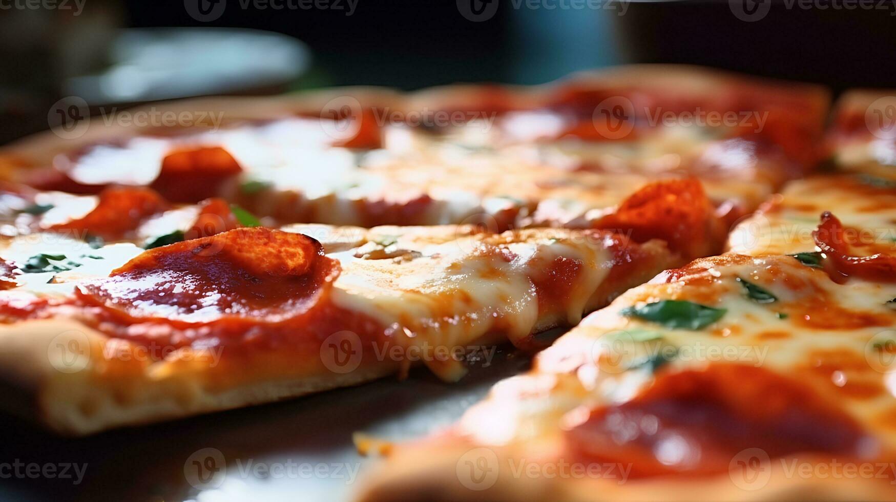 Beautifull pizza served photo