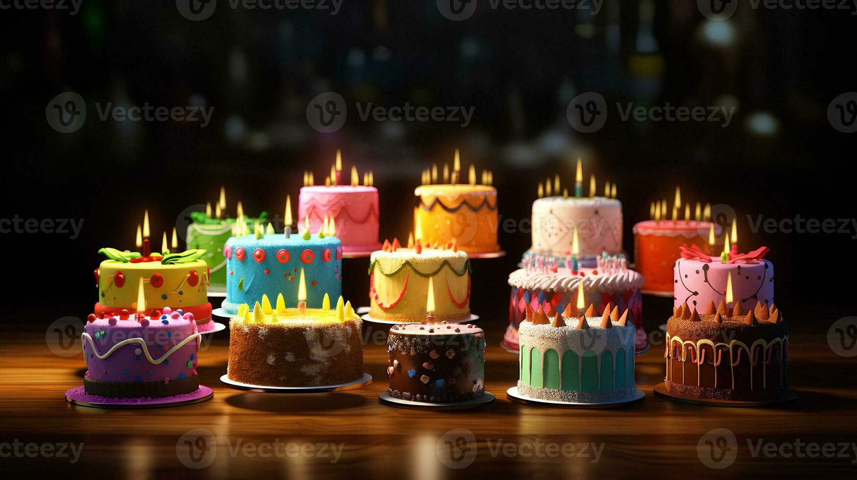 Beatiful birthday and gift cakes photo