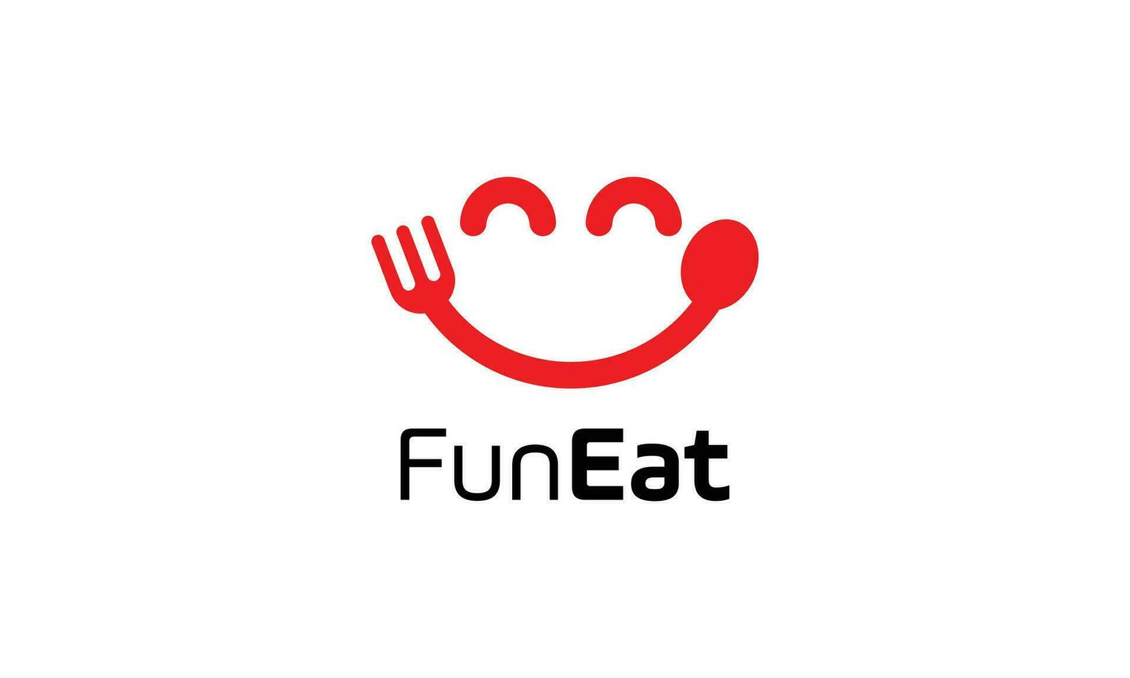 Smile spoon and fork logo for food business vector