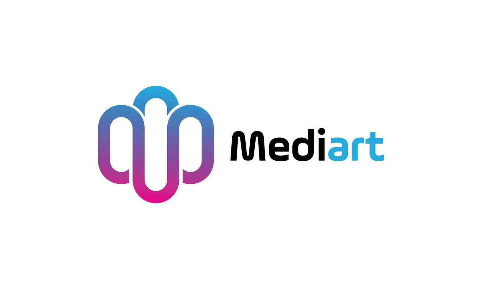 Curve media outline design logo for audio or sound business vector