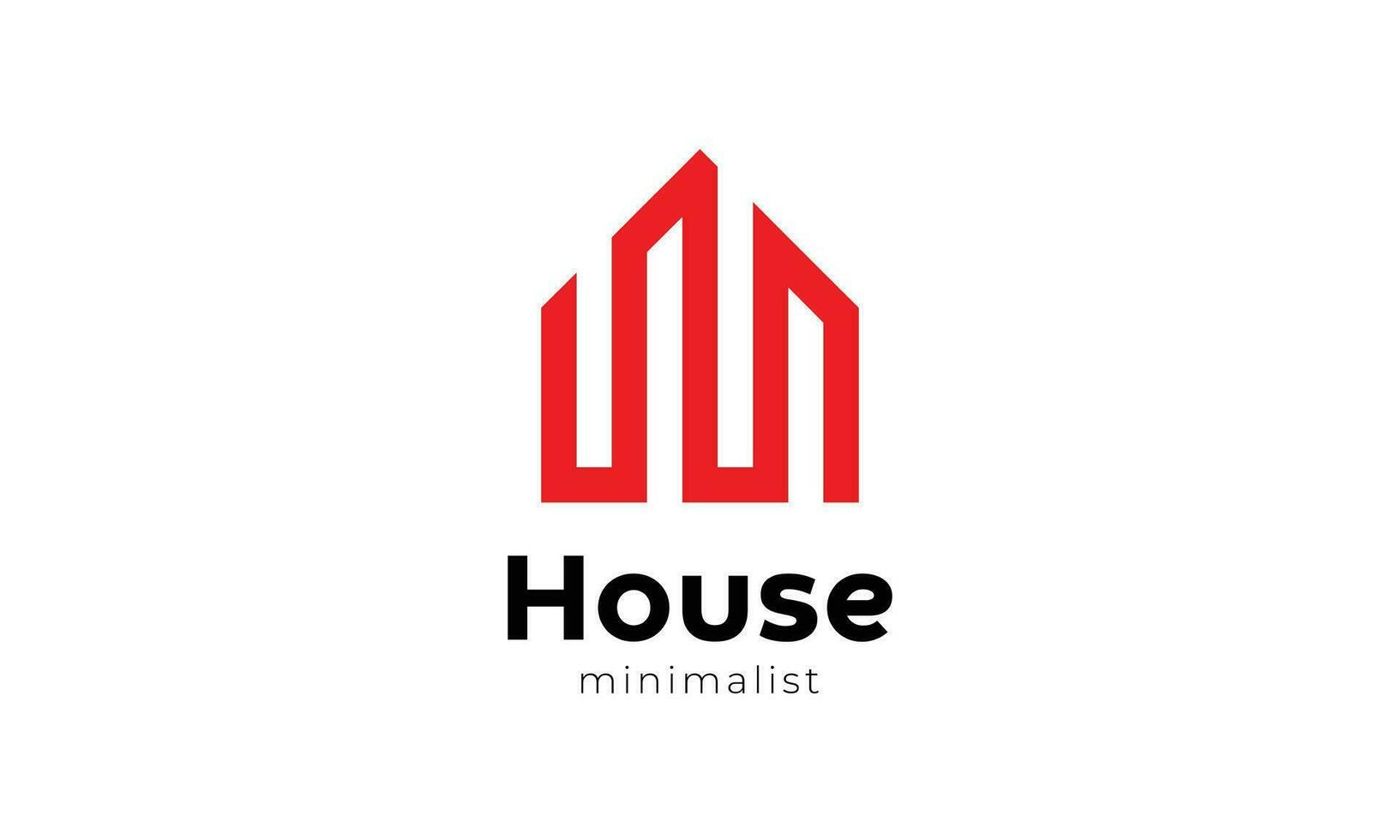 Logo house line minimalist for real estate or property company vector