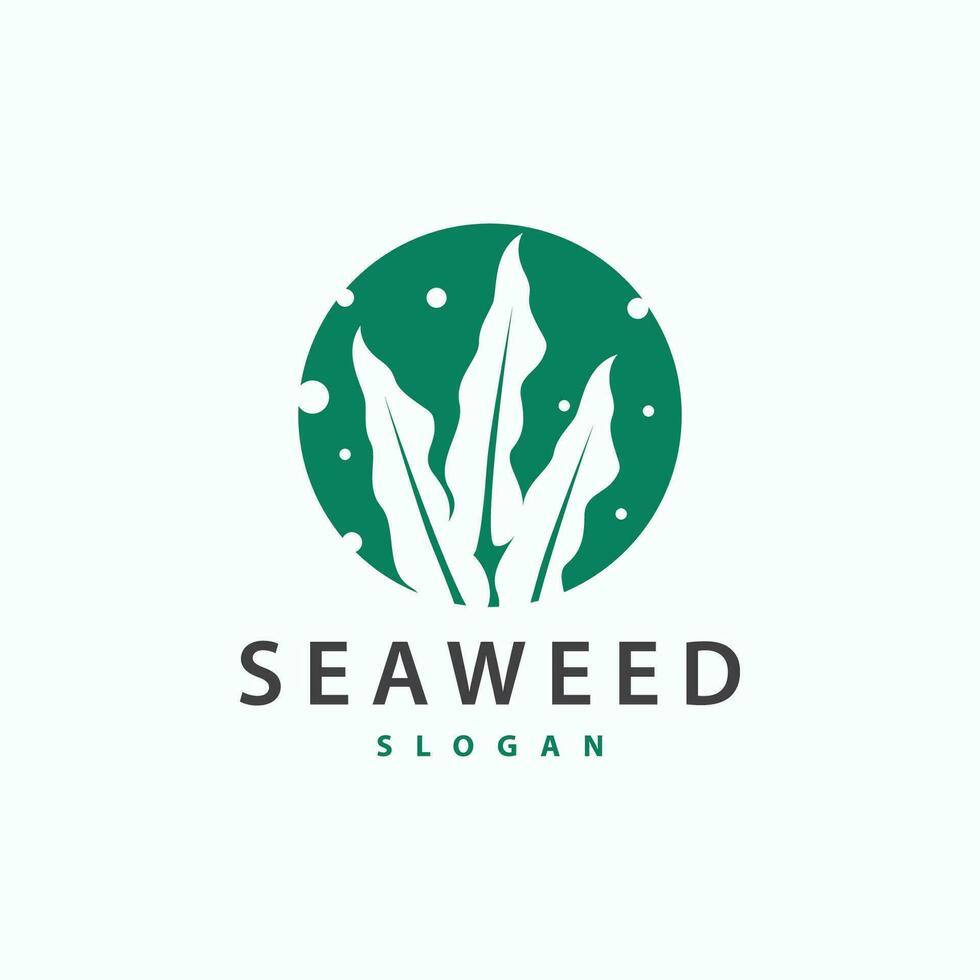 Seaweed Logo Simple Minimalist Design Illustration Template vector