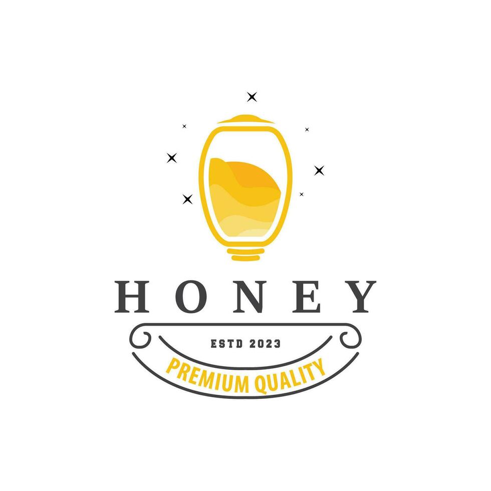 miel abeja logo diseño insecto vector ilustración modelo