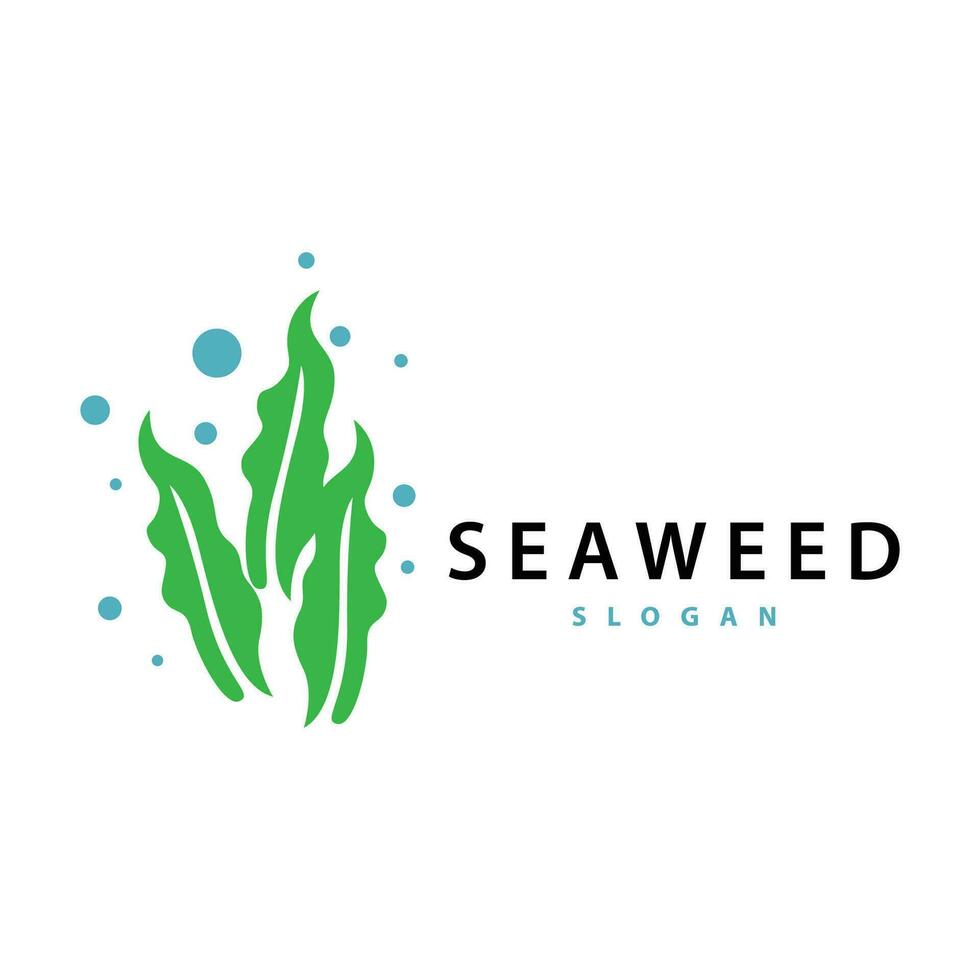 Seaweed Logo Simple Minimalist Design Illustration Template vector