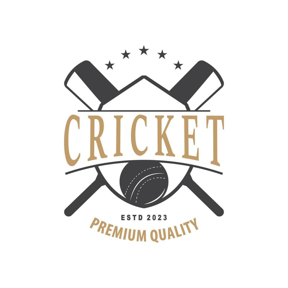 Cricket Sport Logo Design Vector Illustrator Template