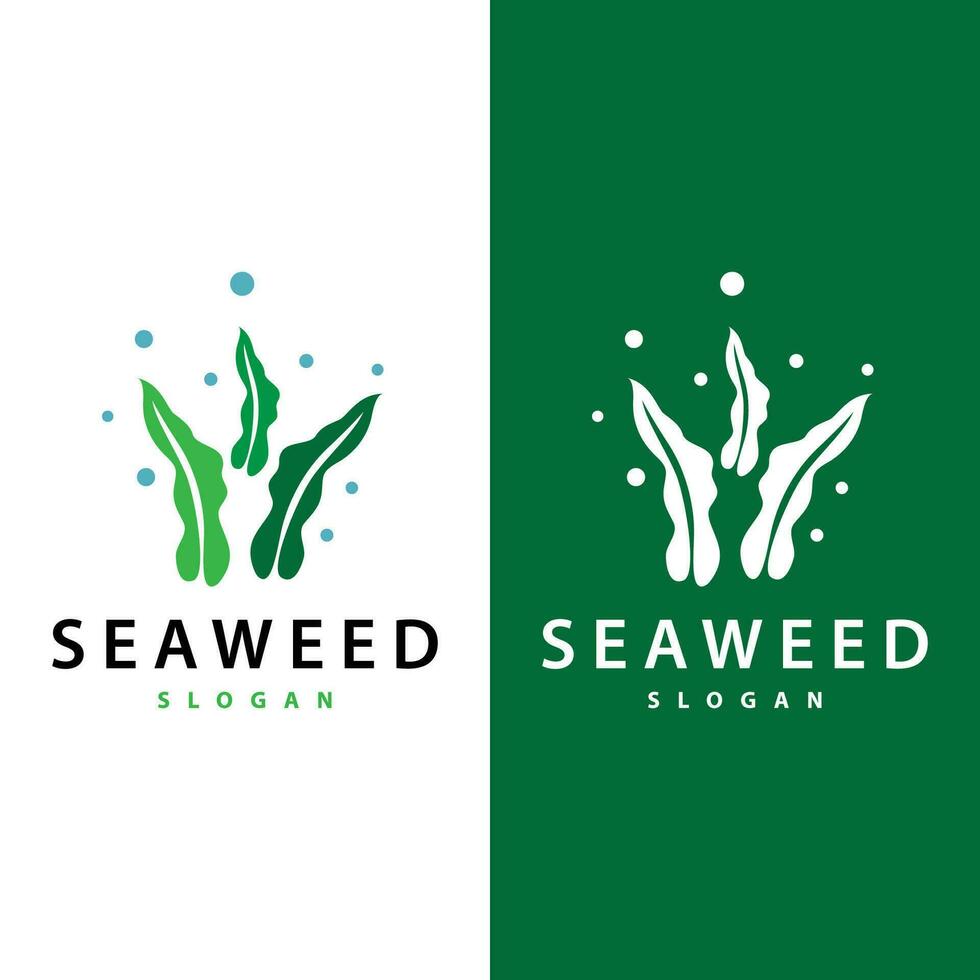 Seaweed Logo Simple Minimalist Design Illustration Template vector
