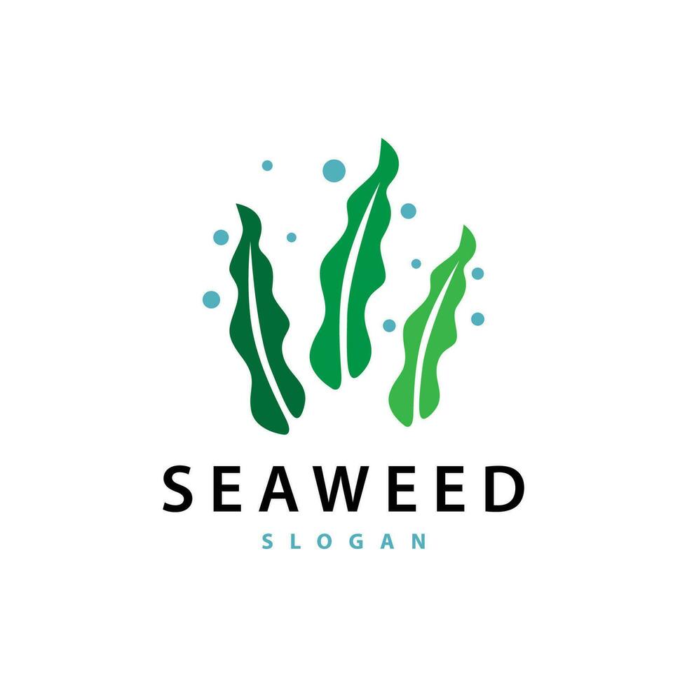 Seaweed Logo Simple Minimalist Design Illustration Template vector