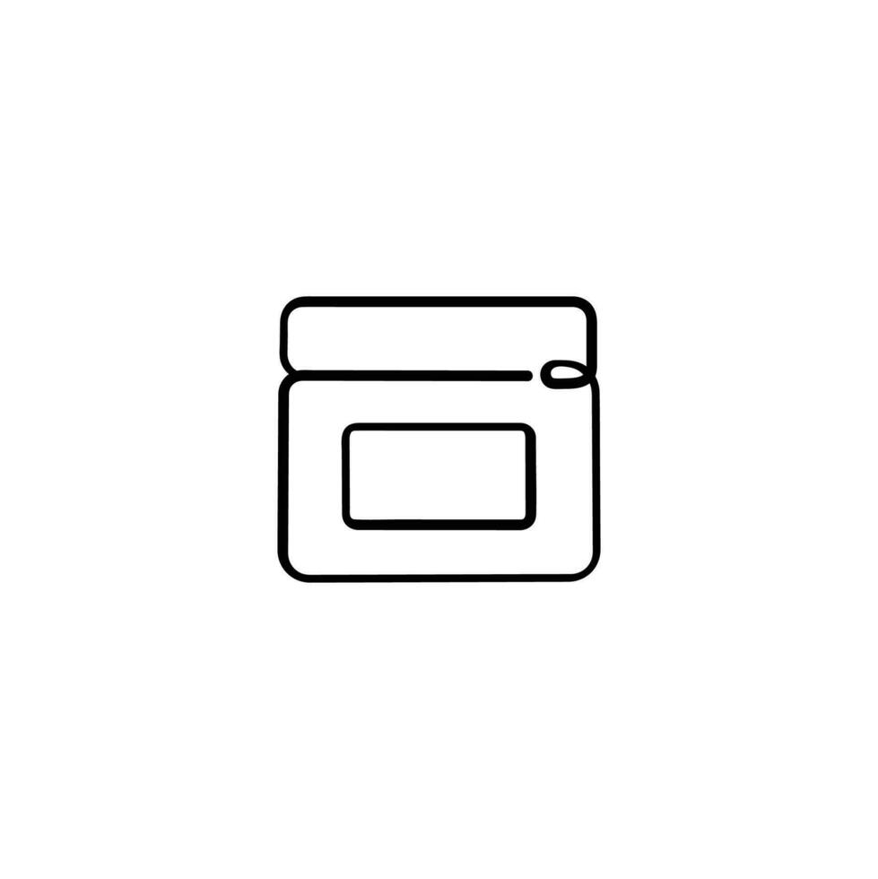 Moisturizer Jar Line Style Icon Design vector