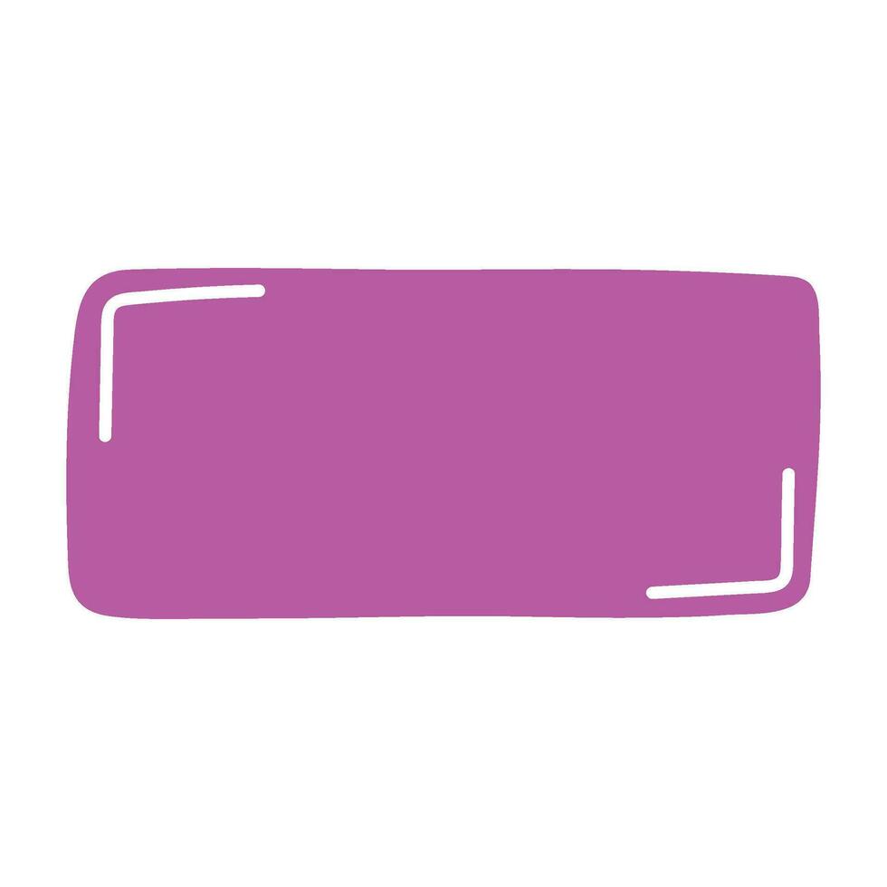 Rectangle pink frame line. square shape outline on hand draw style. vector illustration isolated