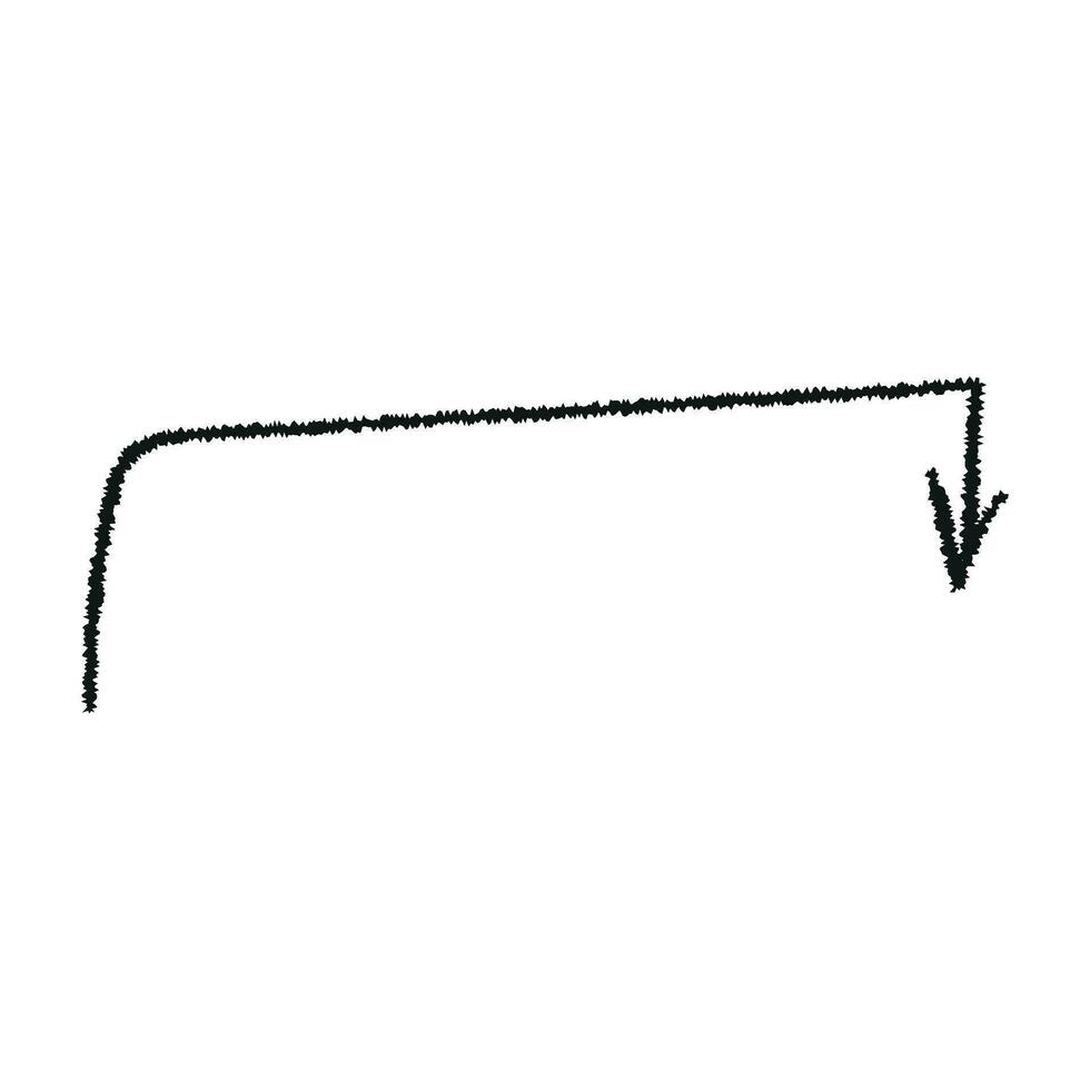 Doodle emphasis arrow icon. Design quirky twist zigzag line, spring coil, curve wave. Vector illustration