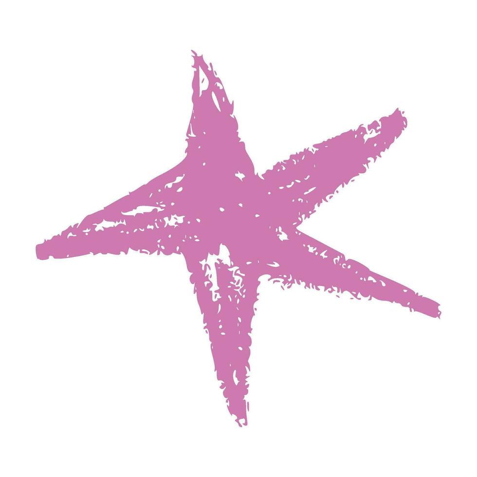 forma elementos, resumen. gráfico rosado estrellas entre Escribiendo garabatos, color collage. plano vector ilustraciones aislado en blanco antecedentes
