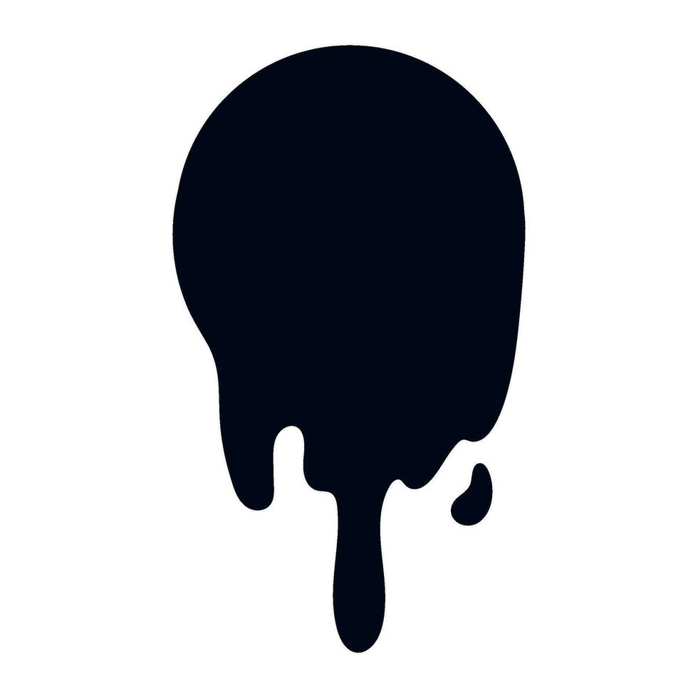 Black melt drips. Current paint or blood drop, oil flow, liquid caramel, ink, chocolate sauce splash. Vector illustration