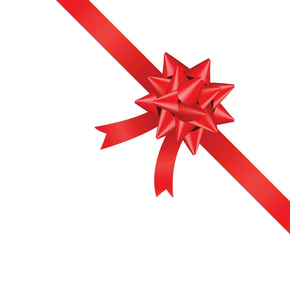 red ribbon decoration gift box ornament vector design