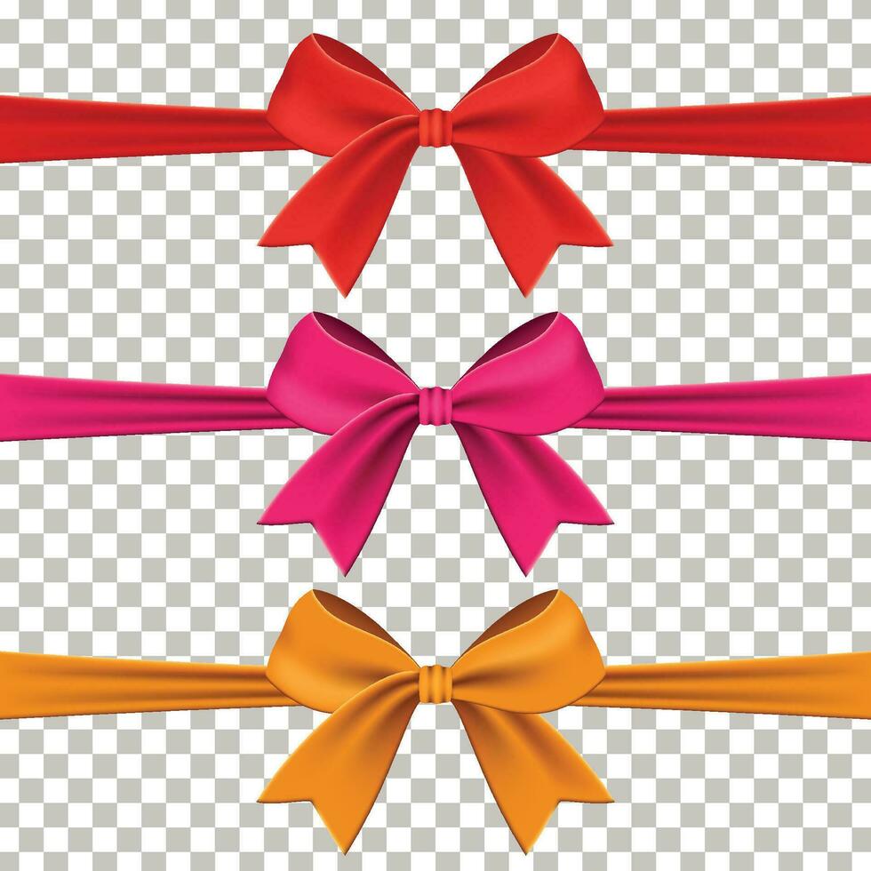 realistic gift ribbon ornament collection pack vector