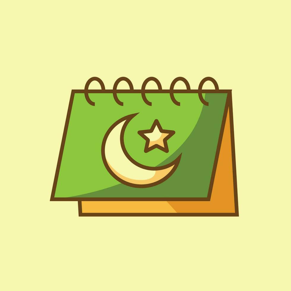 islamic calendar simple icon vector graphic, ramadan kareem