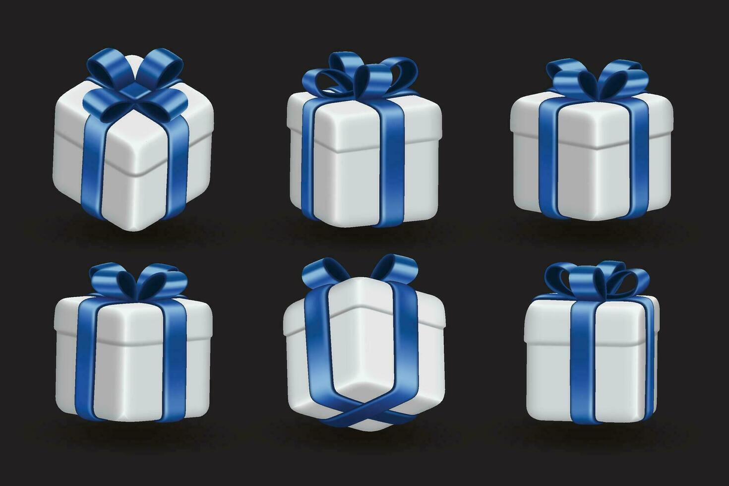 realistic 3d gift box set collection design vector