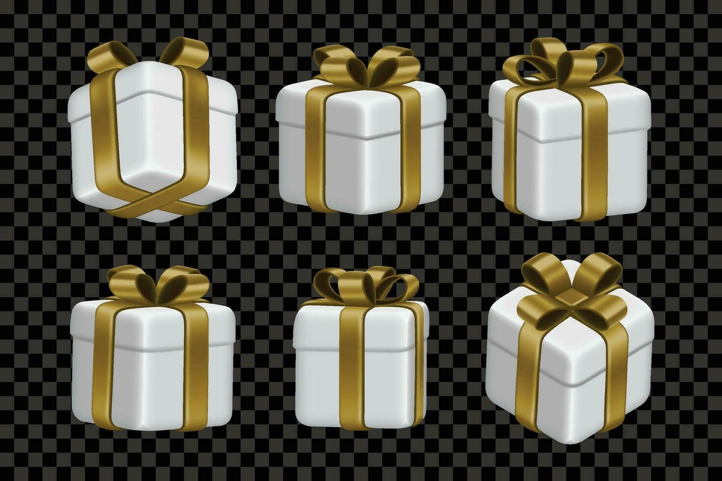 realistic 3d gift box set collection design vector graphic