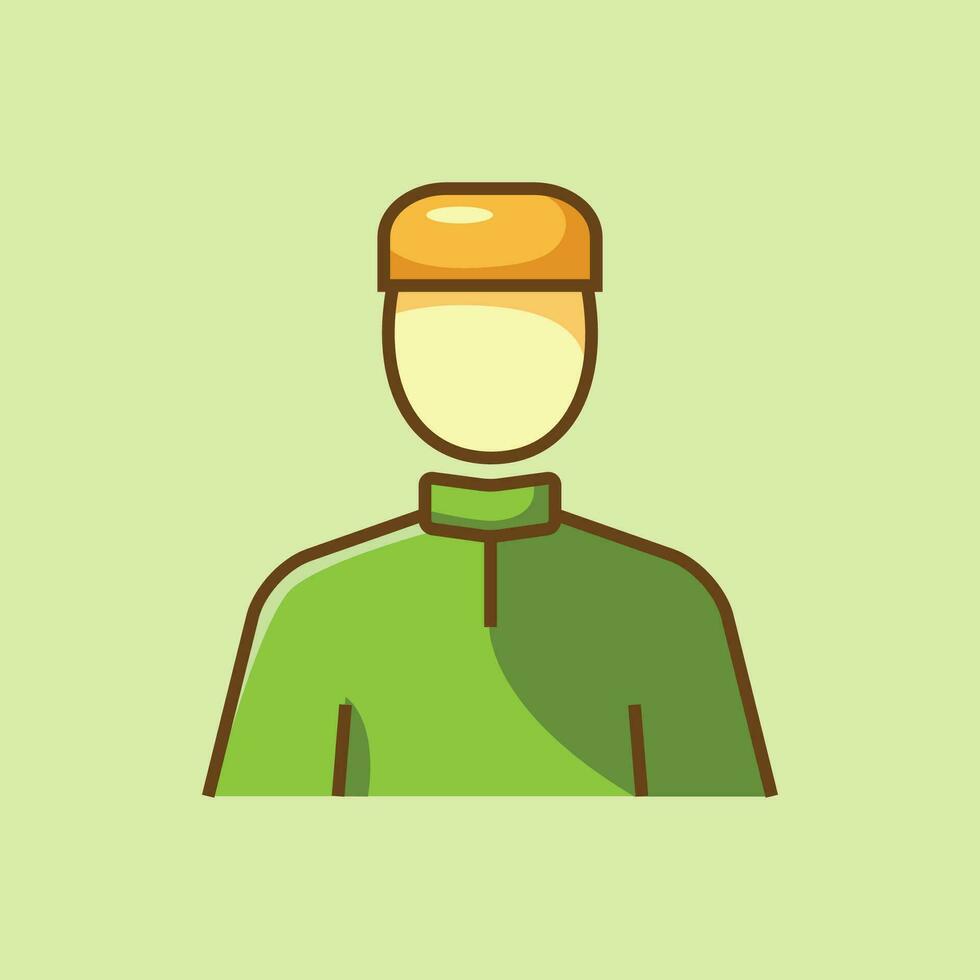 avatar muslim man simple icon vector