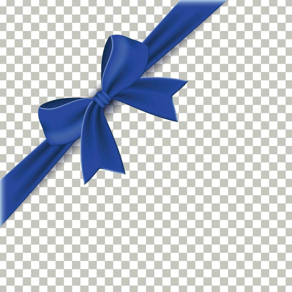 realistic blue gift ribbon ornament vector graphic