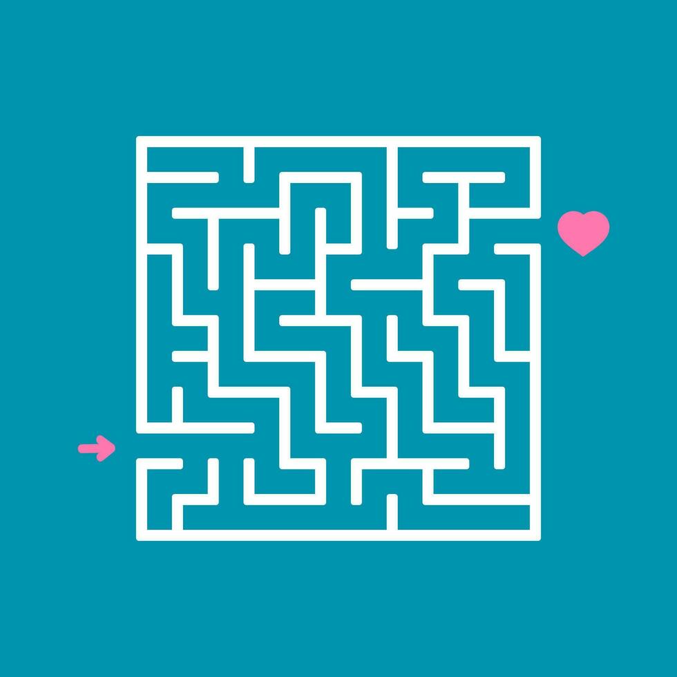 Abstract square maze. Game for kids. Puzzle for children. Labyrinth conundrum. Find the right path. Vector illustration.