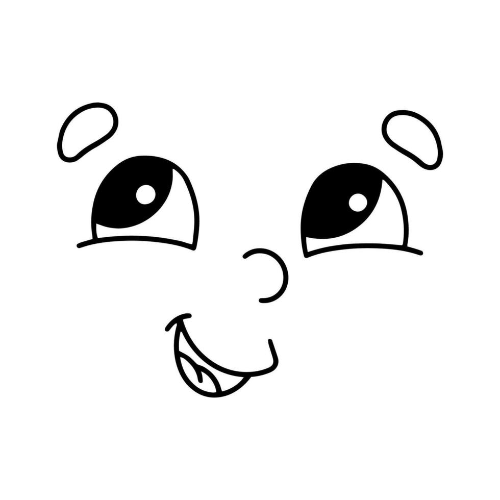 Cute emotion. Digital stamp. Cartoon style character. Isolated on white background. Vector illustration.