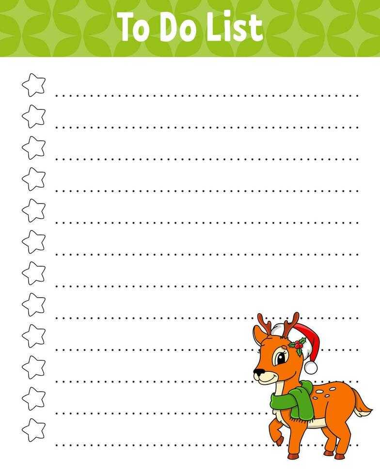 To do list. Printable template. Lined sheet. Handwriting paper. For diary, planner, checklist, wish list. Vector illustration.