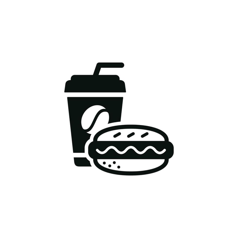 Hot dog and drink icon. Fast food icon isolated on white background vector