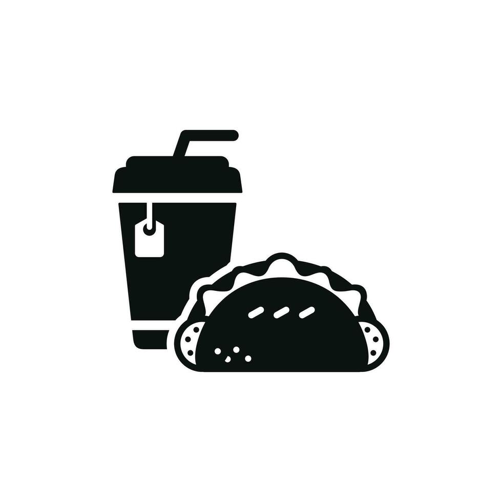 taco y bebida icono. rápido comida icono aislado en blanco antecedentes vector